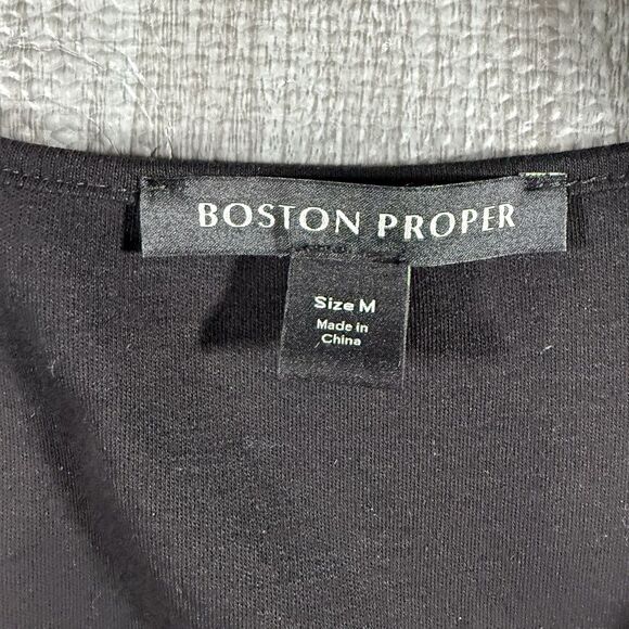 Boston Proper Ruffle Poplin V Neck Top Women’s Med - Picture 3 of 7